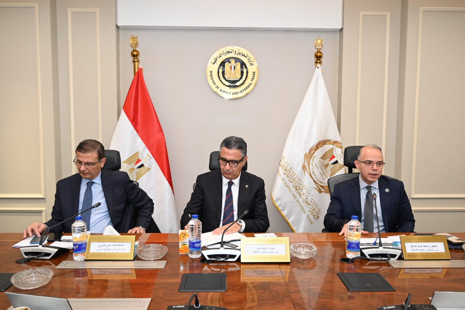 وزراء التموين والزراعة والاستثمار يعقدون اجتماعًا ثلاثيًا لبحث آليات التكامل